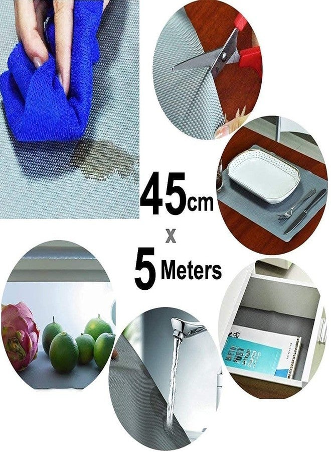 VazzLox بطانات أرفف فازلوكس، 45 سم × 5 م، ألواح بلاستيكية مقاومة للماء لأرفف المطبخ - لفائف حصائر متعددة الأغراض من مادة EVA للخزائن، فائقة القوة، مانعة للانزلاق للأدراج والثلاجة - Image 5